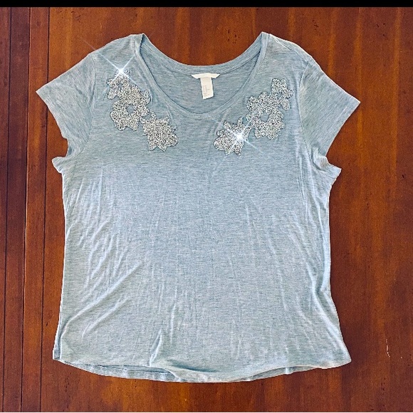 NWOT H&M Sparkly Tee XL - Picture 1 of 5